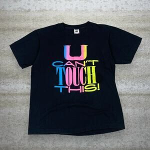 Vintage 90s MC Hammer Shirt Mens L Black U Cant Touch This Promo Cotton